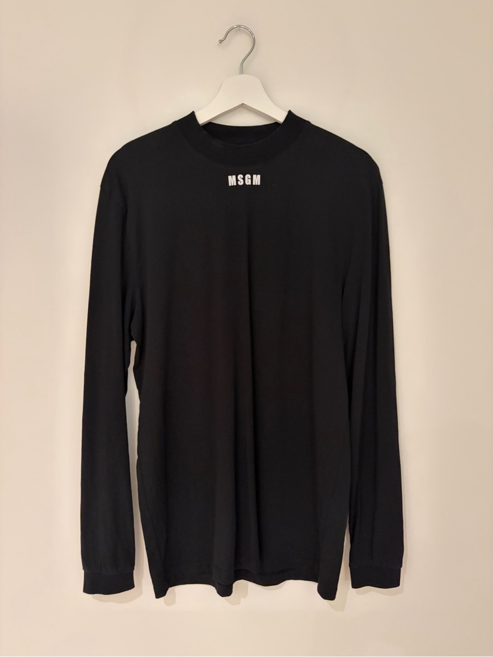MSGM Black Long-Sleeve Mockneck